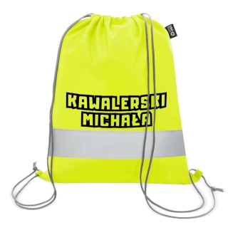 Worek odblaskowy żółty na wieczór kawalerski z dowolnym imieniem