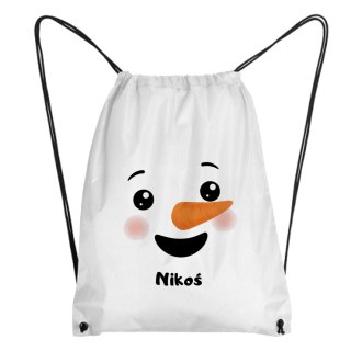 Worek z buzią bałwanka chłopiec z dowolnym imieniem