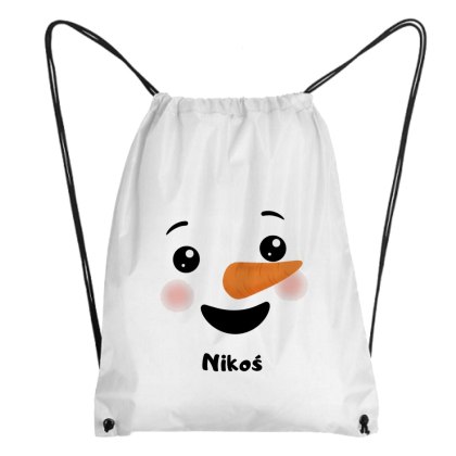 Worek z buzią bałwanka chłopiec z dowolnym imieniem