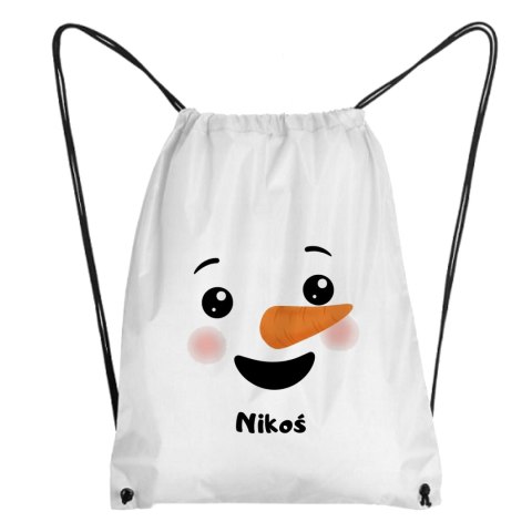 Worek z buzią bałwanka chłopiec z dowolnym imieniem