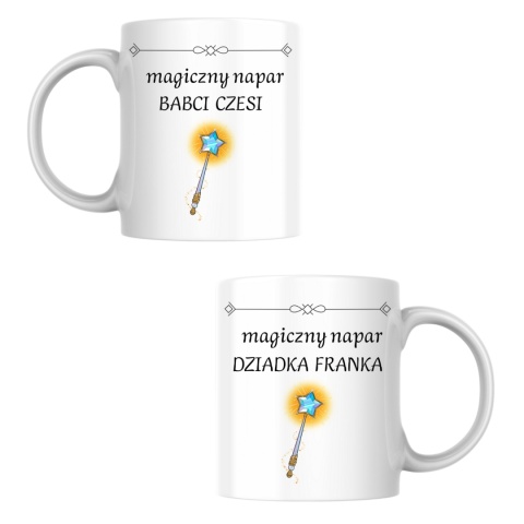 Zestaw kubków magiczny napar babci i dziadka - z dowolnymi imionami