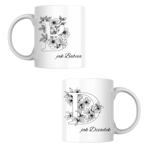 Zestaw kubków B jak Babcia & D jak Dziadek