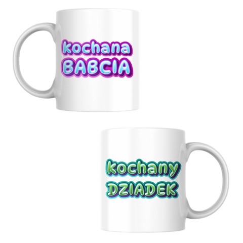 Zestaw kubków kochana babcia kochany dziadek