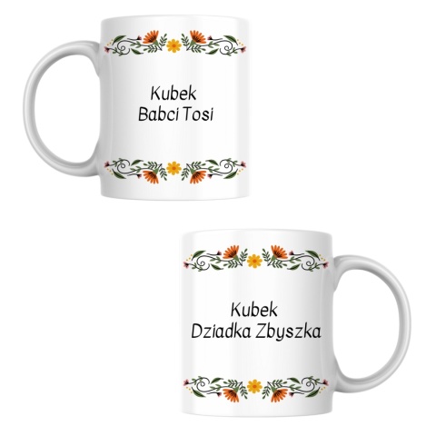 Zestaw kubków - Kubek Babci & Kubek dziadka - z dwolnymi imionami