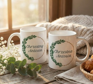 Zestaw kubków dla chrzestnych z dowolnymi imionami