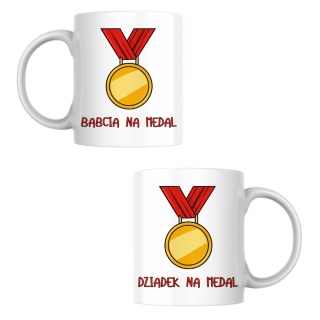 Zestaw kubków Babcia na medal & Dziadek na medal
