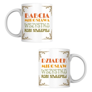 Zestaw kubków dla babci i dziadka z dowolnymi imionami