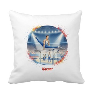 Poduszka Gimnastyka sportowa mężczyzna z dowolnym imieniem
