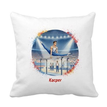 Poduszka Gimnastyka sportowa mężczyzna z dowolnym imieniem