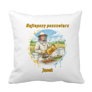 Poduszka Najlepszy pszczelarz z dowolnym imieniem