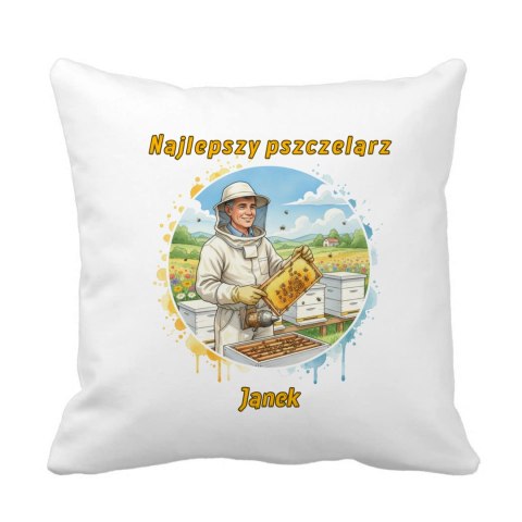 Poduszka Najlepszy pszczelarz z dowolnym imieniem