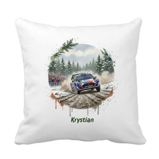 Poduszka Rajdy samochodowe (WRC) z dowolnym imieniem