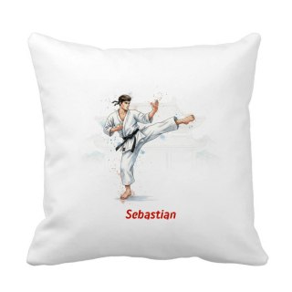 Poduszka Zawodnik karate z dowolnym imieniem