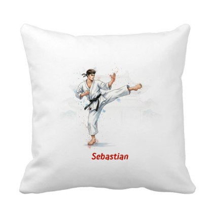 Poduszka Zawodnik karate z dowolnym imieniem