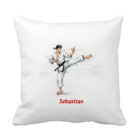 Poduszka Zawodnik karate z dowolnym imieniem