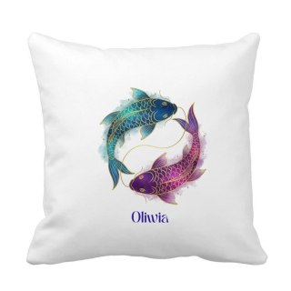 Poduszka Znak zodiaku ryby z dowolnym imieniem