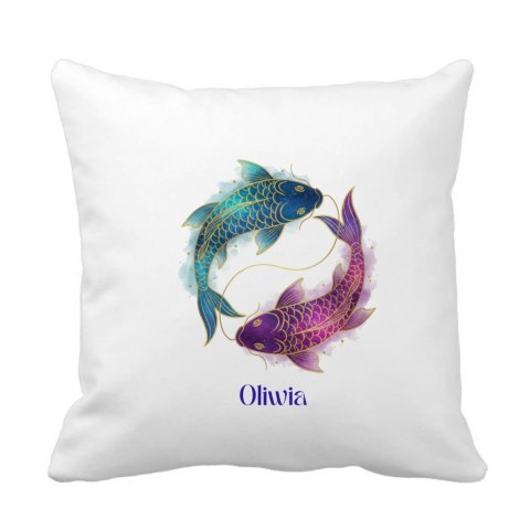 Poduszka Znak zodiaku ryby z dowolnym imieniem