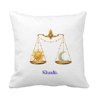 Poduszka Znak zodiaku waga z dowolnym imieniem