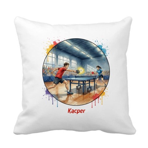 Poduszka gra w tenisa stołowego z dowolnym imieniem