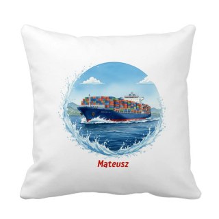 Poduszka statek kontenerowiec z dowolnym imieniem