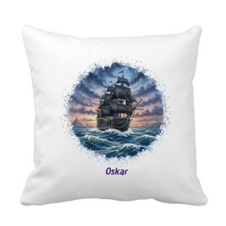 Poduszka statek piracki z dowolnym imieniem
