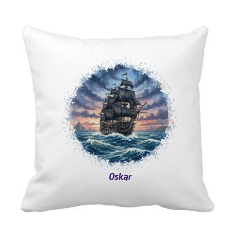 Poduszka statek piracki z dowolnym imieniem