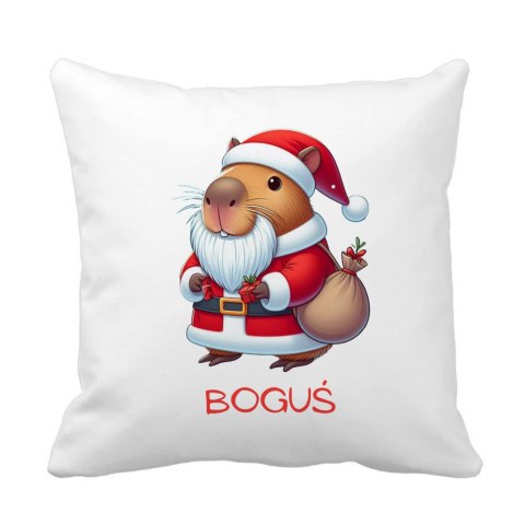 Poduszka świąteczna kapibara z dowolnym imieniem