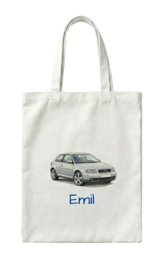 Torba Audi A3 8L srebrne z dowolnym imieniem