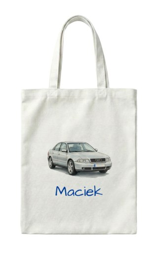 Torba Audi A4 B5 srebrny sedan z dowolnym imieniem