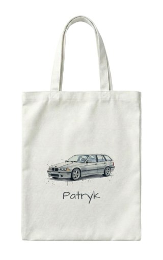 Torba BMW E36 touring kombi srebrne z dowolnym imieniem