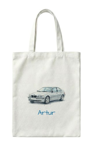 Torba BMW E46 sedan srebrne z dowolnym imieniem