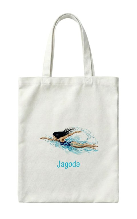 Torba Czarnowłosa pływaczka z dowolnym imieniem