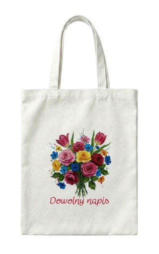 Torba Malowany bukiet z dowolnym napisem
