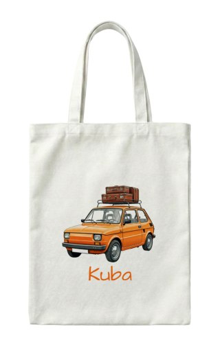 Torba Maluch Fiat 126p pomarańczowy z dowolnym imieniem