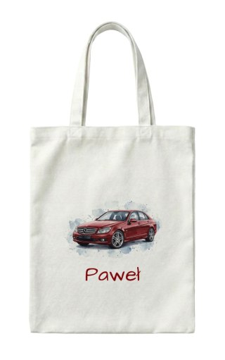 Torba Mercedes W204 C klasa czerwony z dowolnym imieniem