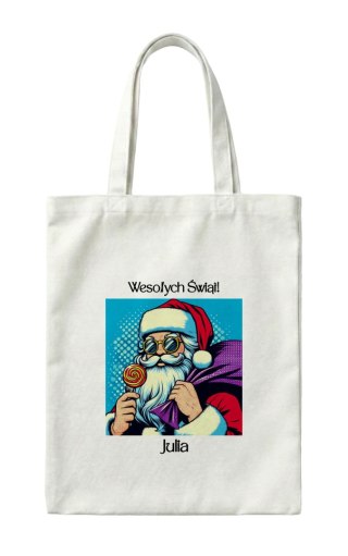 Torba Pop-art Mikołaj z dowolnym imieniem
