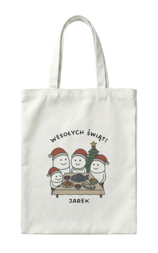 Torba Rodzina przy wigilijnym stole z dowolnym imieniem