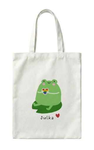 Torba Tęczowa Żabcia z dowolnym imieniem