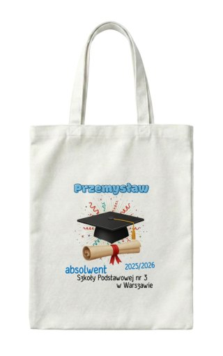 Torba dla absolwenta z dowolnym imieniem i nazwą szkoły