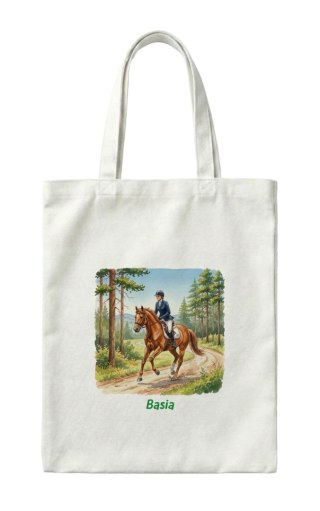 Torba dla dziewczyny trenującej jeździectwo z dowolnym imieniem