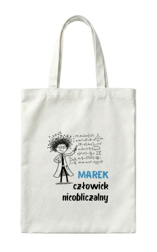 Torba dla matematyka człowiek nieobliczalny z dowolnym imieniem