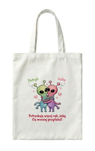 Torba dla pary - Przytulaśne ufoludki z dowolnymi imionami