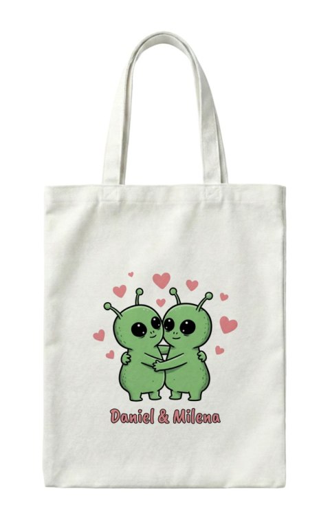 Torba dla pary Zakochani kosmici z dowolnymi imionami