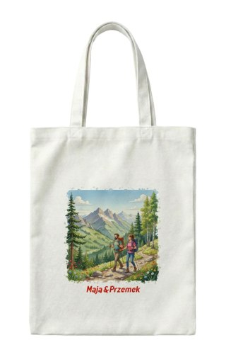 Torba dla pary kochającej wycieczki górskie z dowolnym imieniem
