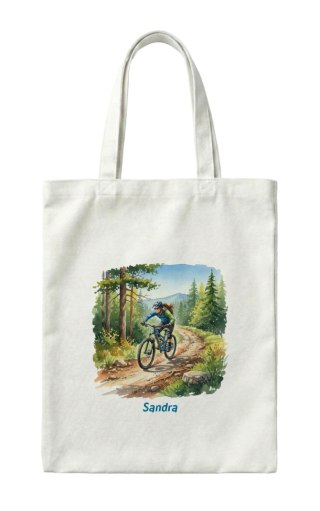 Torba dziewczyna na rowerze MTB z dowolnym imieniem