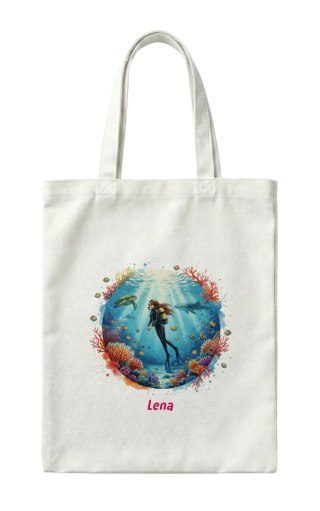 Torba kobieta nurek z dowolnym imieniem
