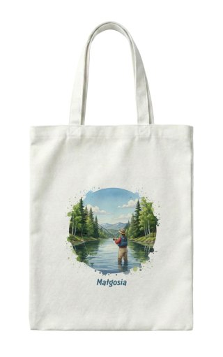 Torba kobieta wędkarz z dowolnym imieniem