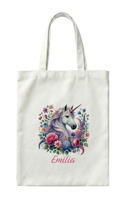 Torba z jednorożcem w kwiatach