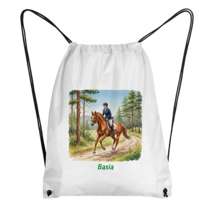 Worek dla dziewczyny trenującej jeździectwo z dowolnym imieniem