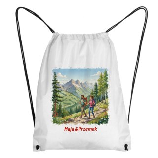 Worek dla pary kochającej wycieczki górskie z dowolnym imieniem